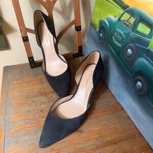 Essex Lane D'Orsay Blue Suede Pumps Shoes SZ 9.5 Classic Classy Boss Lady Work